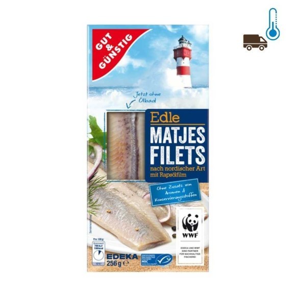 Gut&Günstig Matjesfilets Nordischer / Filetes de Arenques 256g Gut&Günstig Matjesfilets Nordischer / Filetes de Arenques 256g