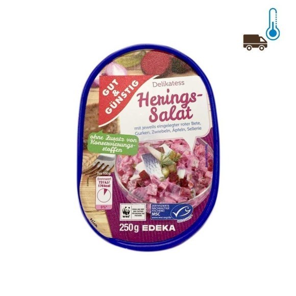Gut&Günstig Heringssalat Rote Zwiebeln 250g/ Herring Salad Gut&Günstig Heringssalat Rote Zwiebeln 250g/ Herring Salad