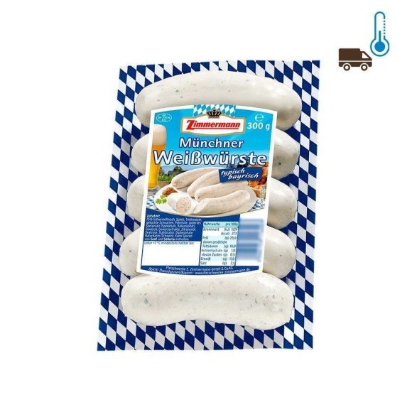 Zimmermann Münchner Weißwürste x5 / Salchichas Blancas de Munich 300g Zimmermann Münchner Weißwürste x5 / Salchichas Blancas de Munich 300g
