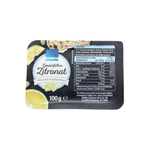 Dr.Oetker Zitronat 100g/ Limón Confitado Dr.Oetker Zitronat 100g/ Limón Confitado