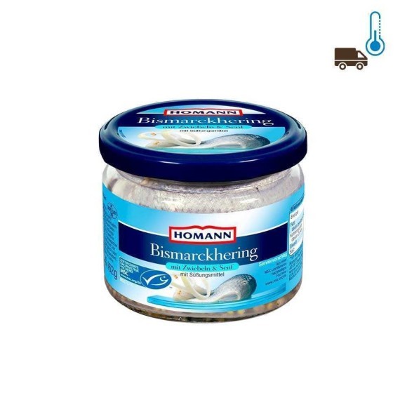 Homann Bismarckhering mit Zwiebeln&Senf 300g/ Herrings with Onion and Mustard Seeds Homann Bismarckhering mit Zwiebeln&Senf 300g/ Herrings with Onion and Mustard Seeds