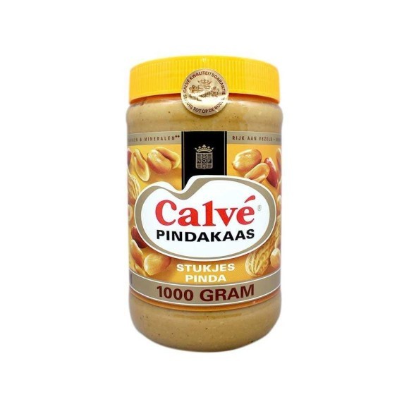 Calvé Pindakaas Stukjes Pinda / Peanut Butter with Bits 1Kg Calvé Pindakaas Stukjes Pinda / Peanut Butter with Bits 1Kg