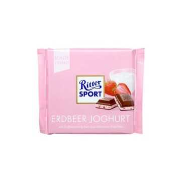 Ritter Sport Erdbeer Joghurt 100g/ Milk Chocolate With Strawberry and Yoghurt