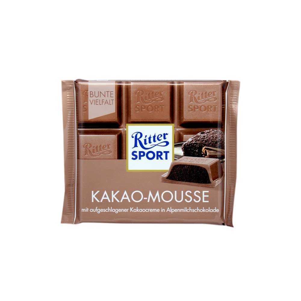Ritter Sport Kakao-Mousse 100g/ Chocolate Filled with Cocoa Mousse ...