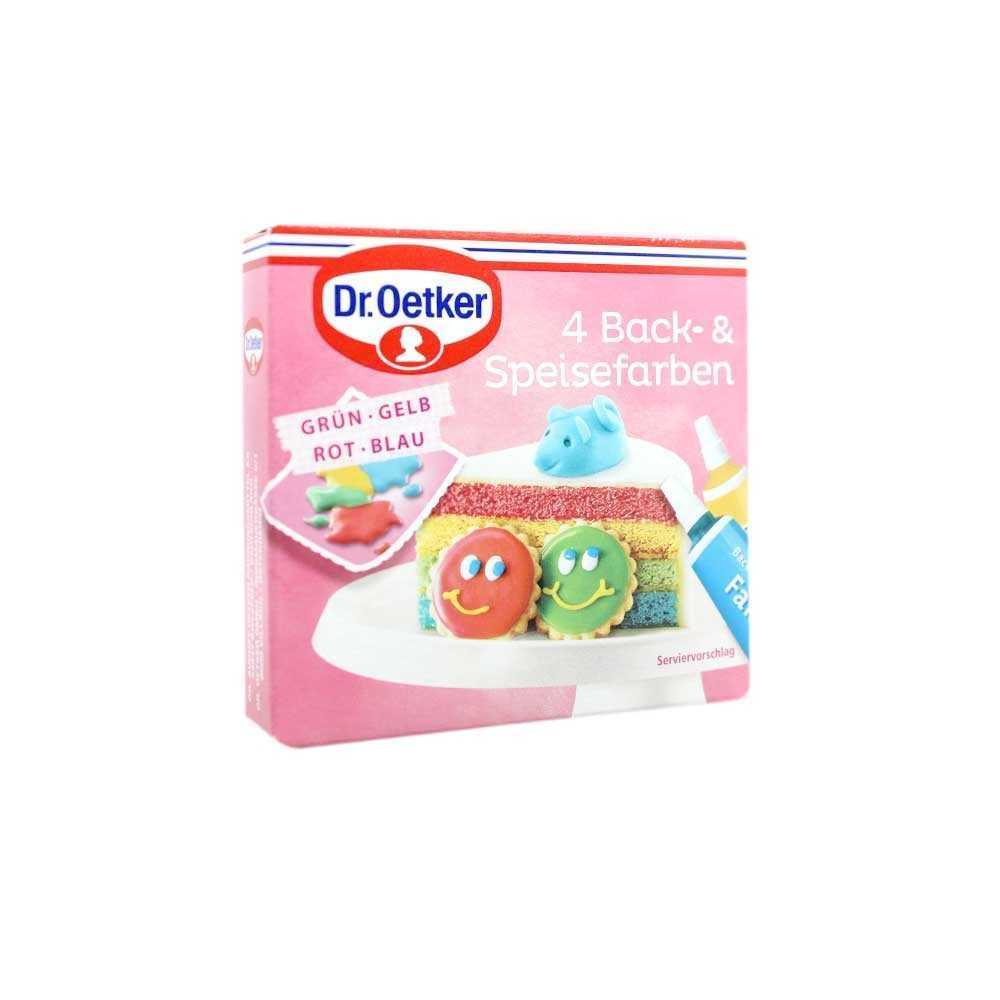 Dr.Oetker 4 Back & Speisefarben / Azúcar de Colores para Hornear 40g