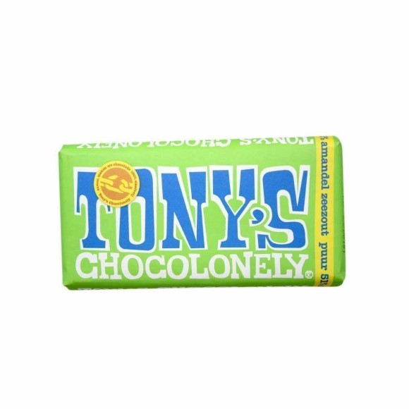 Tony's Chocolonely Amandel Zeezout Puur 180g/ Dark Chocolate with Salted Almonds Tony's Chocolonely Amandel Zeezout Puur 180g/ Dark Chocolate with Salted Almonds