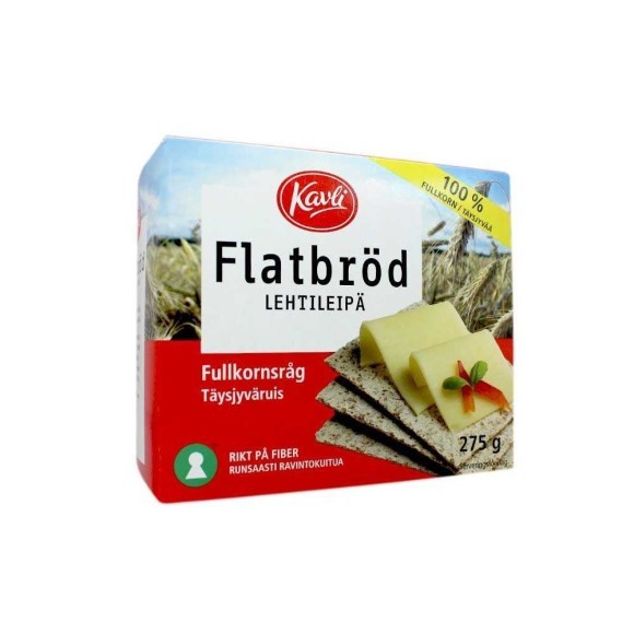 Kavli Flatbröd Fullkornsråg 275g/ Crispy Wholemeal Bread Kavli Flatbröd Fullkornsråg 275g/ Crispy Wholemeal Bread