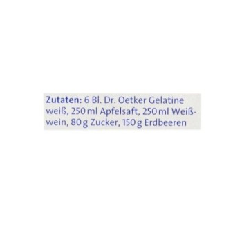 Dr.Oetker Blatt Gelatine x6 10g/ Gelatine Sheets