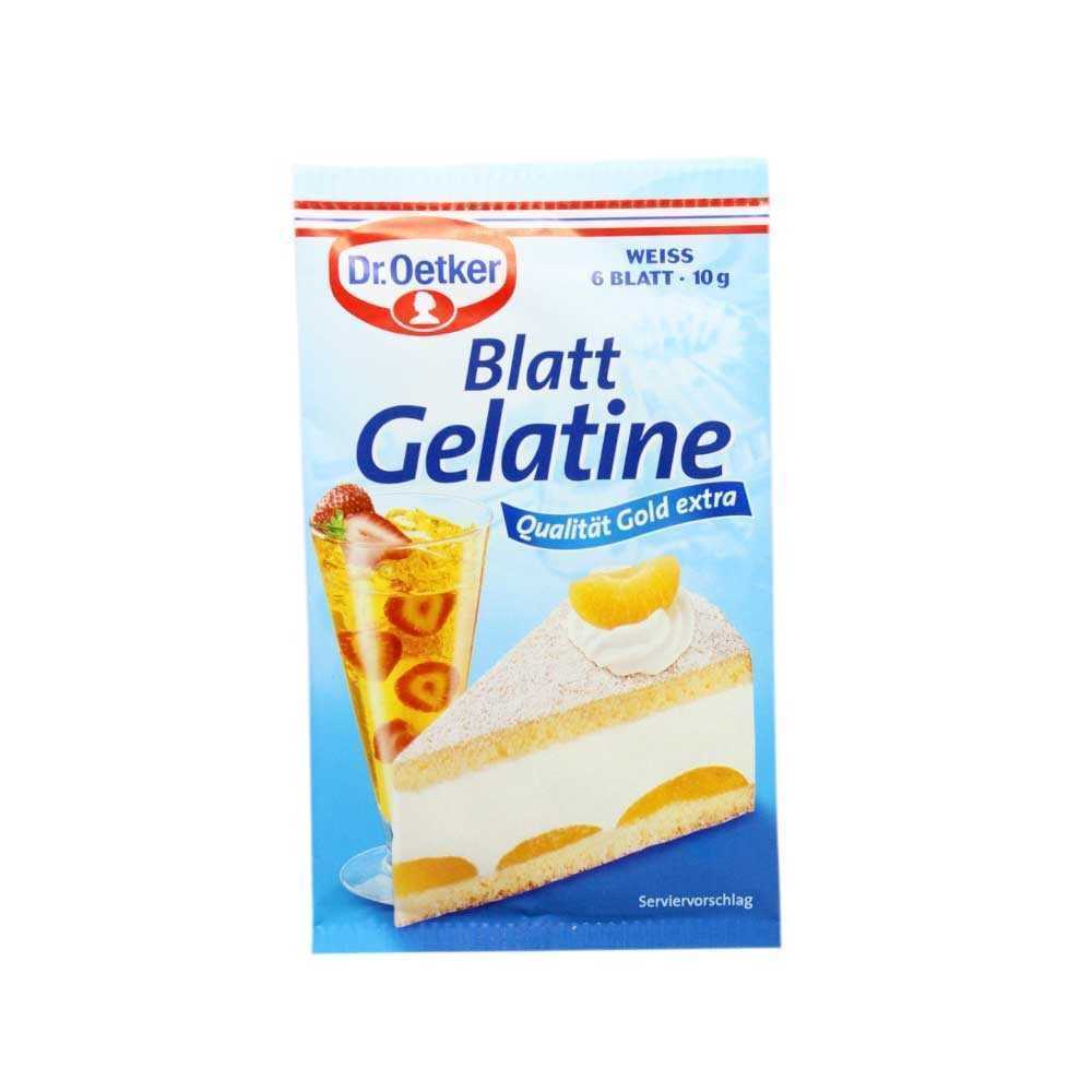 Dr.Oetker Blatt Gelatine x6 10g/ Gelatina en Hojas