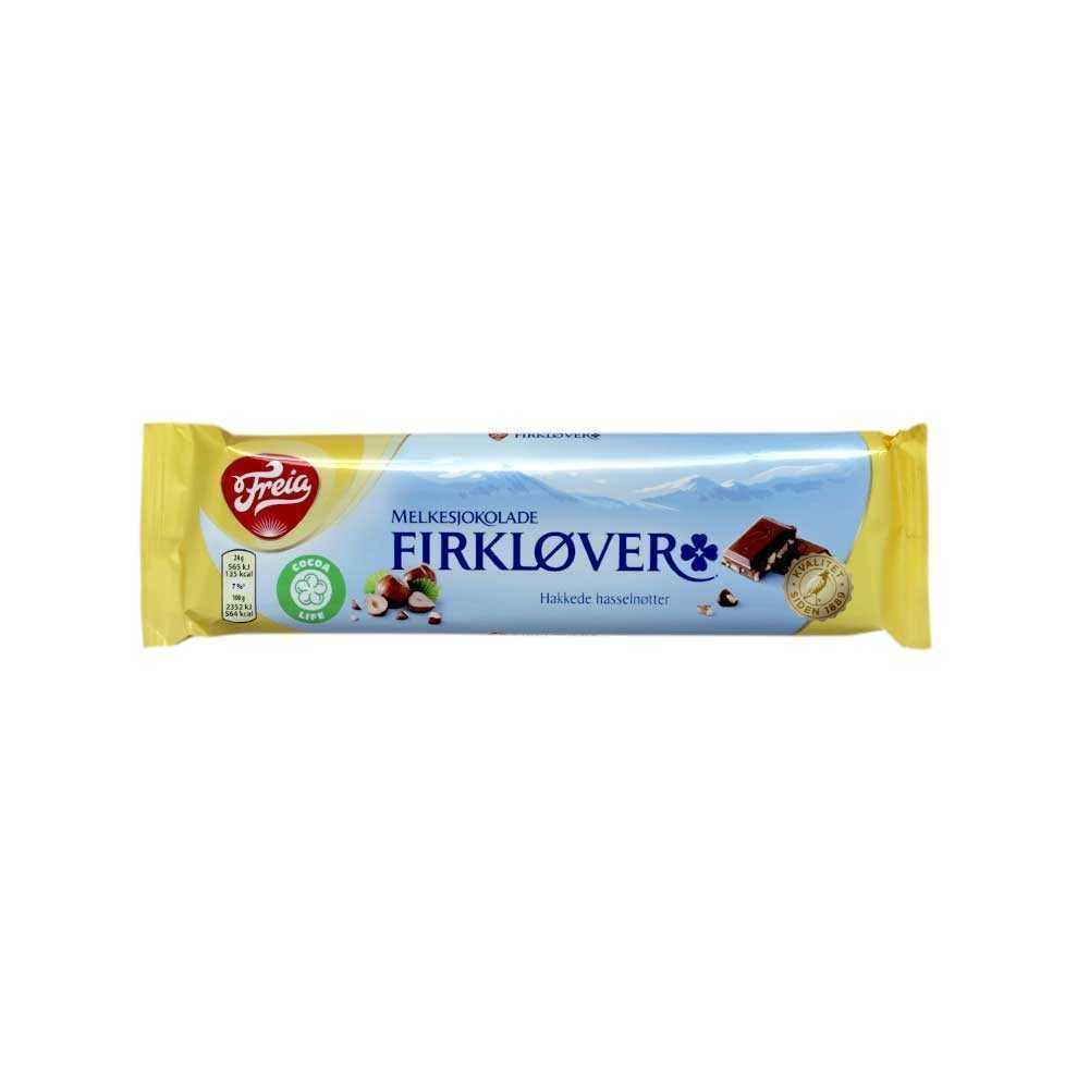 Freia Melkesjokolade Firkløver 60g/ Chocolatina con Avellanas