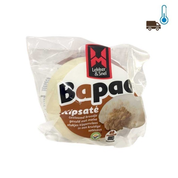 Lekker&Snel Bapao Kipsaté 120g/ Pan Relleno de Pollo y Salsa de Cacahuete Lekker&Snel Bapao Kipsaté 120g/ Pan Relleno de Pollo y Salsa de Cacahuete