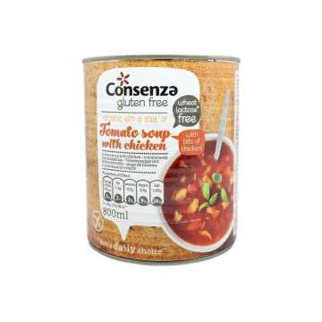 Consenza Glutenvrije Pittige Tomatensoep 800ml/ Sopa de Tomate Picante con Pollo Sin Gluten
