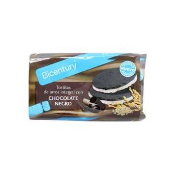 Bicentury Tortitas Arroz Integral Chocolate Negro / Dark Chocolate Rice Cakes 4x2 130g