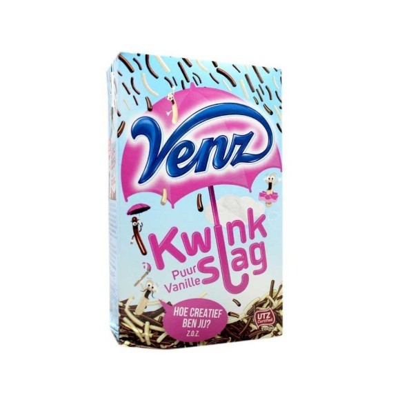 Venz Kwink Slag Puur en Vanille / Virutas Chocolate Negro y Vainilla 400g Venz Kwink Slag Puur en Vanille / Virutas Chocolate Negro y Vainilla 400g