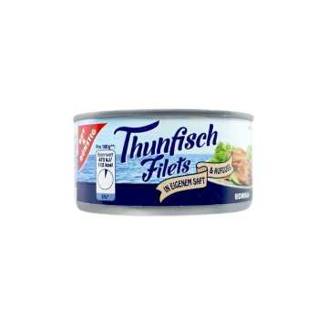Gut&Günstig Thunfisch Filets in Eigenem Saft & Aufguss 195g/ Tuna Fillets in its Juice
