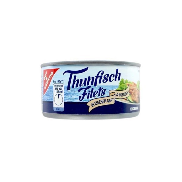 Gut&Günstig Thunfisch Filets in Eigenem Saft & Aufguss / Filetes de Atún en su Jugo 195g Gut&Günstig Thunfisch Filets in Eigenem Saft & Aufguss / Filetes de Atún en su Jugo 195g