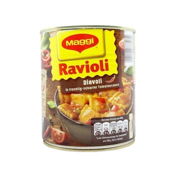 Maggi Ravioli Diavoli in Fruchtig-Scharfer Tomatensauce / Ravioli en Salsa Picante Afrutada 800g Maggi Ravioli Diavoli in Fruchtig-Scharfer Tomatensauce / Ravioli en Salsa Picante Afrutada 800g