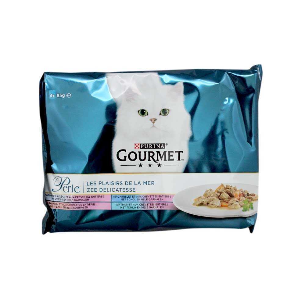Purina Gourmet Perle Vis / Cat Food Fish Mix 4x85g