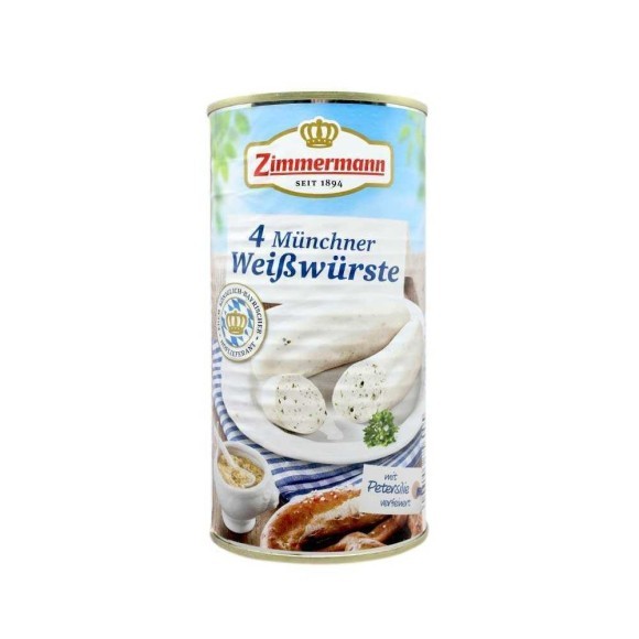 Zimmermann Münchner Weißwürste x4 / Salchichas Blancas de Munich 530g Zimmermann Münchner Weißwürste x4 / Salchichas Blancas de Munich 530g