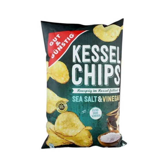 Gut&Günstig Kessel Chips Sea Salt & Vinegar 150g/ Patatas Sabor Sal y Vinagre Gut&Günstig Kessel Chips Sea Salt & Vinegar 150g/ Patatas Sabor Sal y Vinagre