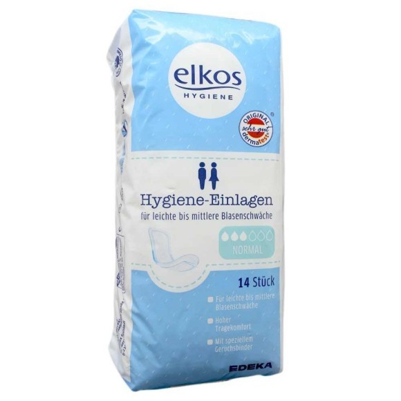 Elkos Hygiene Einlagen Normal / Sanitary Towels x14 Elkos Hygiene Einlagen Normal / Sanitary Towels x14