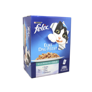 Felix Elke Dag Feest Vis in Gelei / Cat Food Fish Pack 12x100g