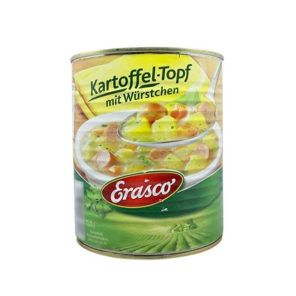 Erasco Kartoffel-Topf mit Würschten / Sopa de Patata con Salchicha 800g Erasco Kartoffel-Topf mit Würschten / Sopa de Patata con Salchicha 800g