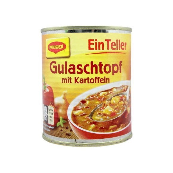 Maggi Ein Teller Gulaschtopf mit Kartoffeln 320g/ Meat Stew with Potatoes Maggi Ein Teller Gulaschtopf mit Kartoffeln 320g/ Meat Stew with Potatoes