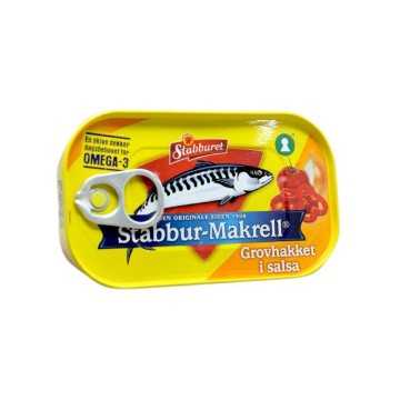 Stabburet Stabbur-Makrell Grovhakket i Salsa 110g/ Mackerel Fillets with Salsa
