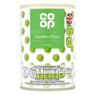Coop Garden Peas in Water / Guisantes verdes 300g