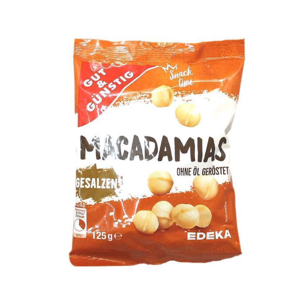 Gut&Günstig Macadamia Gesalzen / Nueces de Macadamia con Sal 125g