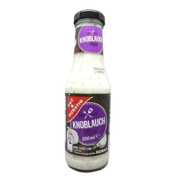 Gut&Günstig Knoblauch Mild Sauce / Salsa de Ajo 250ml Gut&Günstig Knoblauch Mild Sauce / Salsa de Ajo 250ml