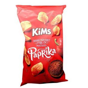 Kims Dobbeltkrydret Paprika 250g/ Potato Chips