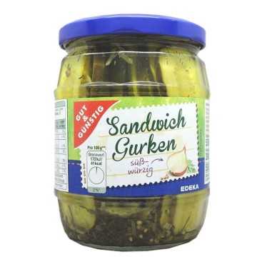 Gut&Günstig Sandwich Gurken / Pepinillos para Sandwich 530g