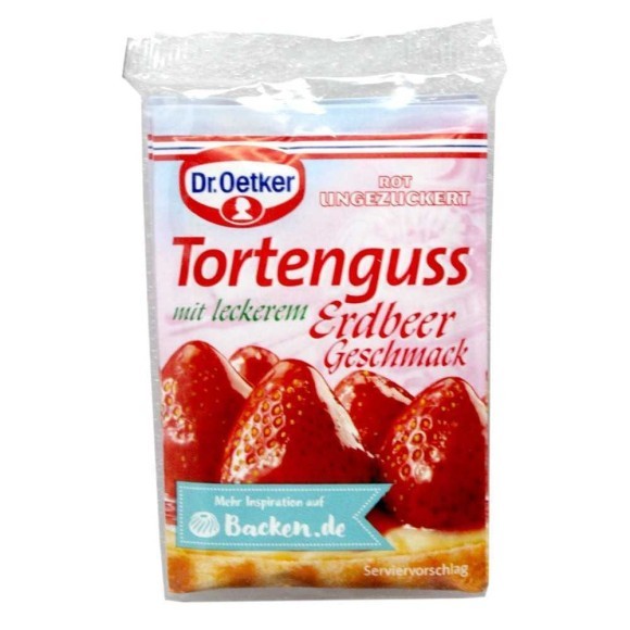 Dr.Oetker Ungezuckert Tortenguss Erdbeer Geschmack 12,5g x3/ Strawberry Flavoured Glaze Dr.Oetker Ungezuckert Tortenguss Erdbeer Geschmack 12,5g x3/ Strawberry Flavoured Glaze