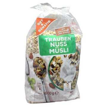 Gut&Günstig Trauben Nuss Müsli / Muesli con Pasas y Frutos Secos 1Kg
