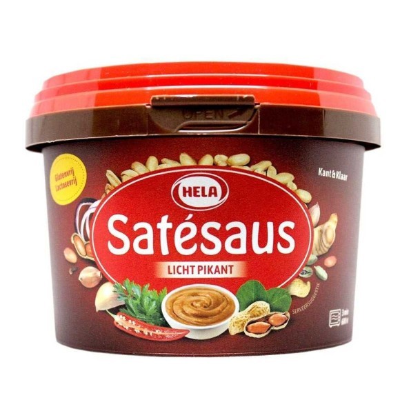 Hela Satésaus Licht Pikant 500g/ Mild Saté Saus Hela Satésaus Licht Pikant 500g/ Mild Saté Saus