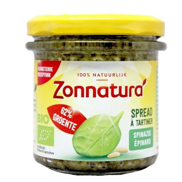 Zonnatura Groentespread Spinazie Pijnboompit / Untable Espinacas y Piñones 135g Zonnatura Groentespread Spinazie Pijnboompit / Untable Espinacas y Piñones 135g