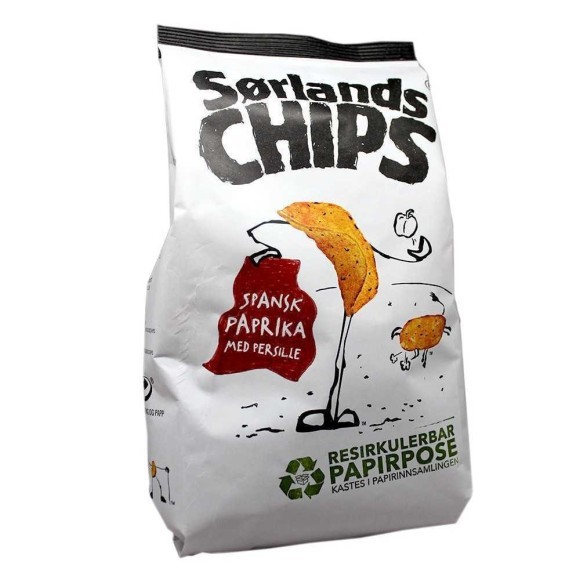 Sørlands Chips Spansk Paprika 195g/ Paprika Chips Sørlands Chips Spansk Paprika 195g/ Paprika Chips