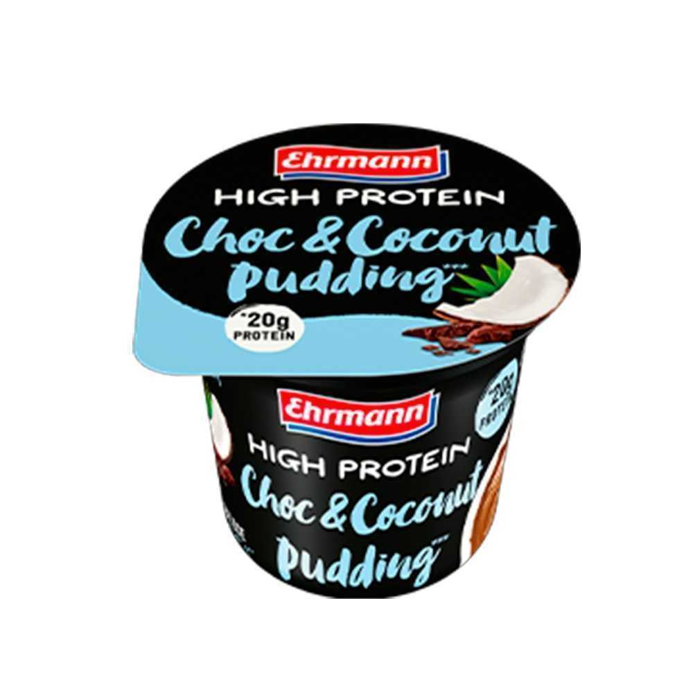 Ehrmann High Protein Choco&Coco Pudding 200g/ Pudin Proteínas Chocolate y Coco