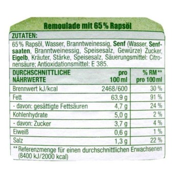 Gut&Günstig Delikatess Remoulade 500ml/ Mayonnaise with Herbs