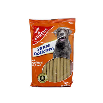 Gut&Günstig Kau Röllchen mit Geflügel&Rind / Dog Snack x20