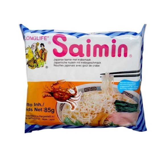 Longlife Saimin Japanse Bamie met Krabsmaak / Fideos sabor a Cangrejo 85g Longlife Saimin Japanse Bamie met Krabsmaak / Fideos sabor a Cangrejo 85g