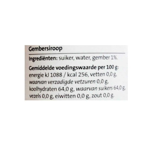 CostaBlanca Gember Siroop 250ml/ Ginger Syrup CostaBlanca Gember Siroop 250ml/ Ginger Syrup