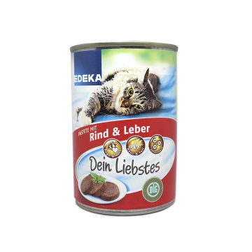 Edeka Pastete Mit Rind & Leber / Cat Food Liver&Beef 400g