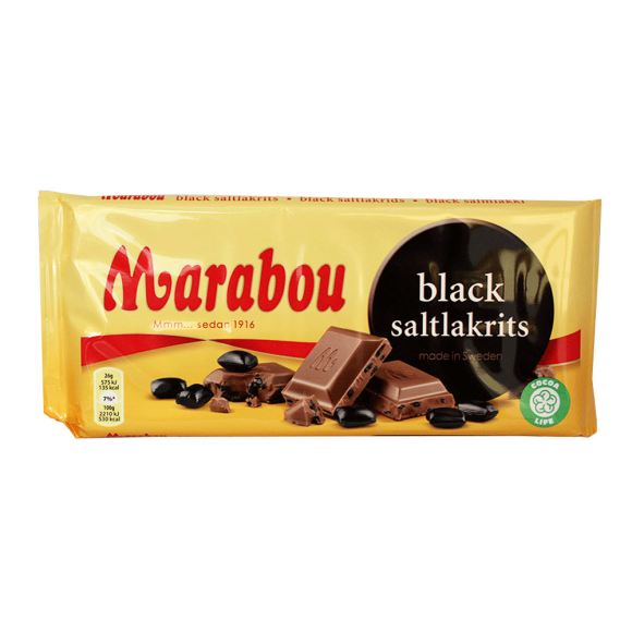Marabou Black Saltlakrits / Chocolate con Regaliz 100g Marabou Black Saltlakrits / Chocolate con Regaliz 100g