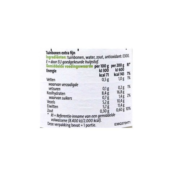 CostaBlanca Tuinbonen / Habas Verdes 340g CostaBlanca Tuinbonen / Habas Verdes 340g