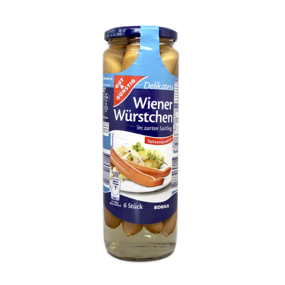 Gut&Günstig Wiener Würstchen im Zarten Saitling / Salchicha Frankfurt x6 Gut&Günstig Wiener Würstchen im Zarten Saitling / Salchicha Frankfurt x6