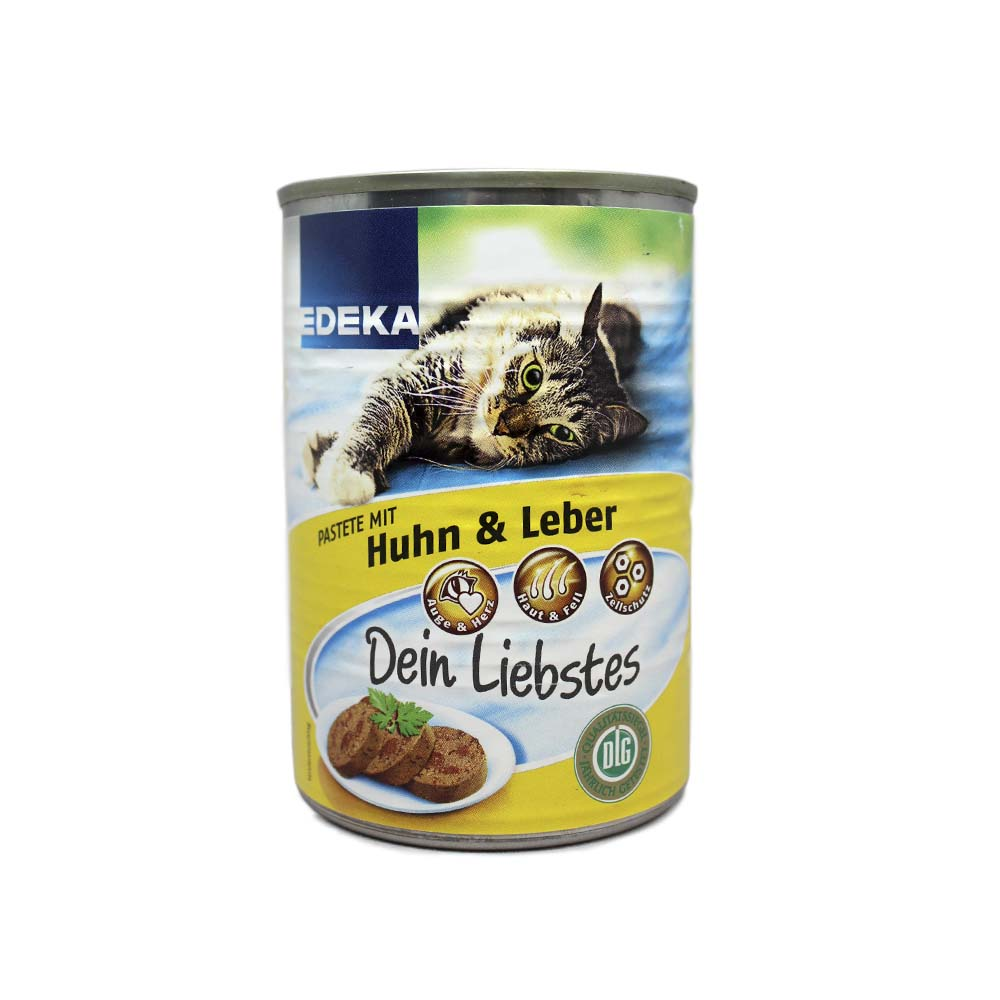 Edeka Pastete Mit Huhn & Leber / Cat Food Liver&Chicken 400g