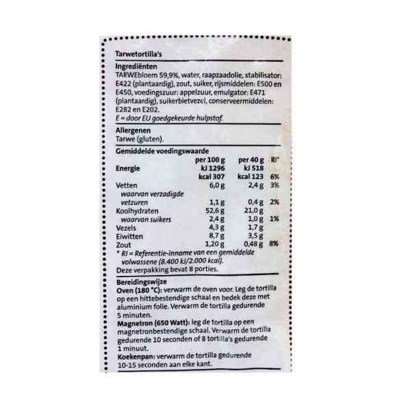 CostaBlanca Tortilla Naturel / Tortillas de Trigo x8 CostaBlanca Tortilla Naturel / Tortillas de Trigo x8